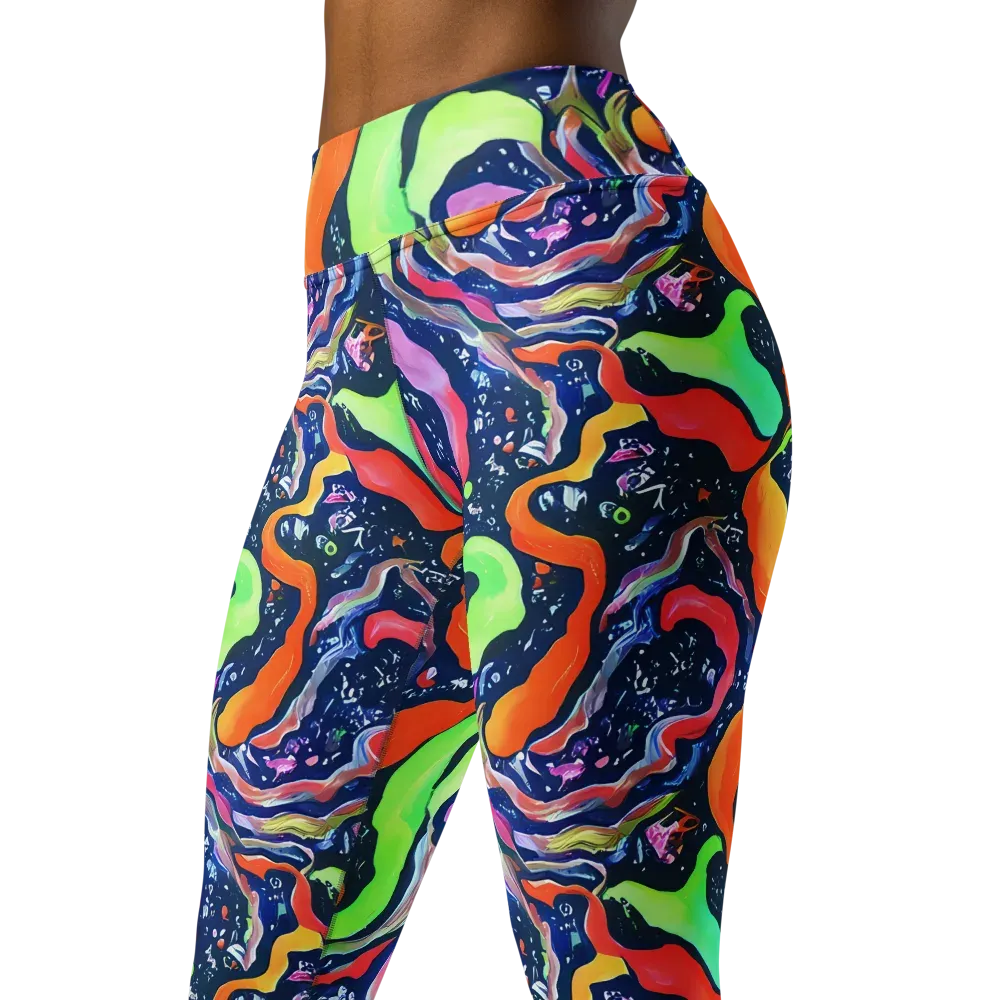 Psychedelic Flow on Yoga Leggings — Left Front