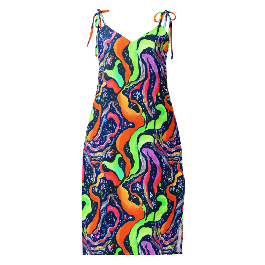Psychedelic Flow on Slip Dress — Front