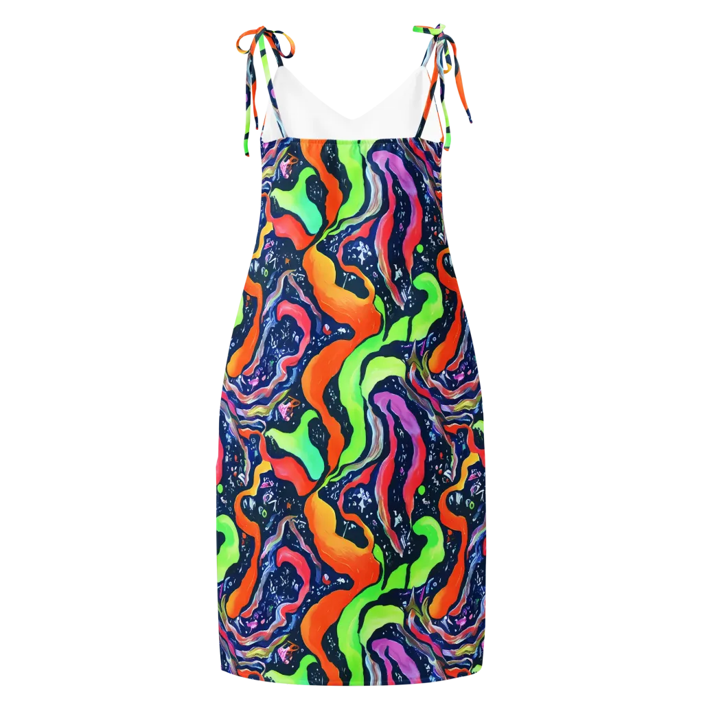 Psychedelic Flow on Slip Dress — Back
