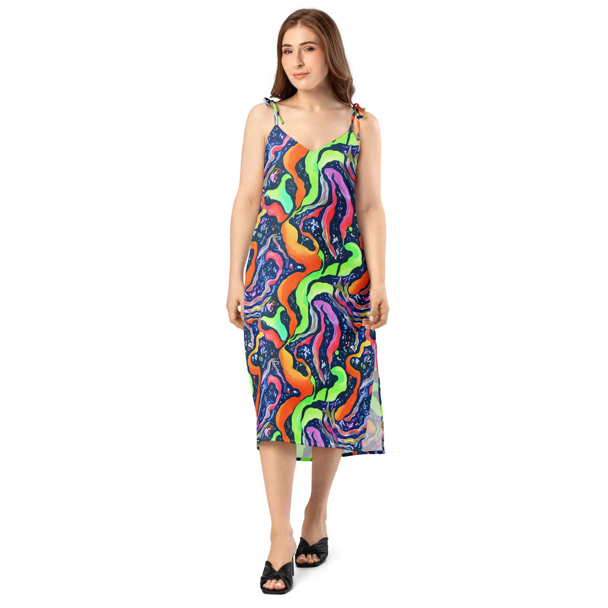 Psychedelic Flow on Slip Dress — Front