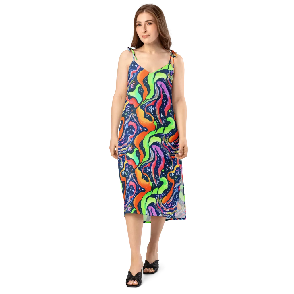 Psychedelic Flow on Slip Dress — Front