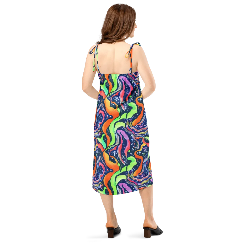 Psychedelic Flow on Slip Dress — Back