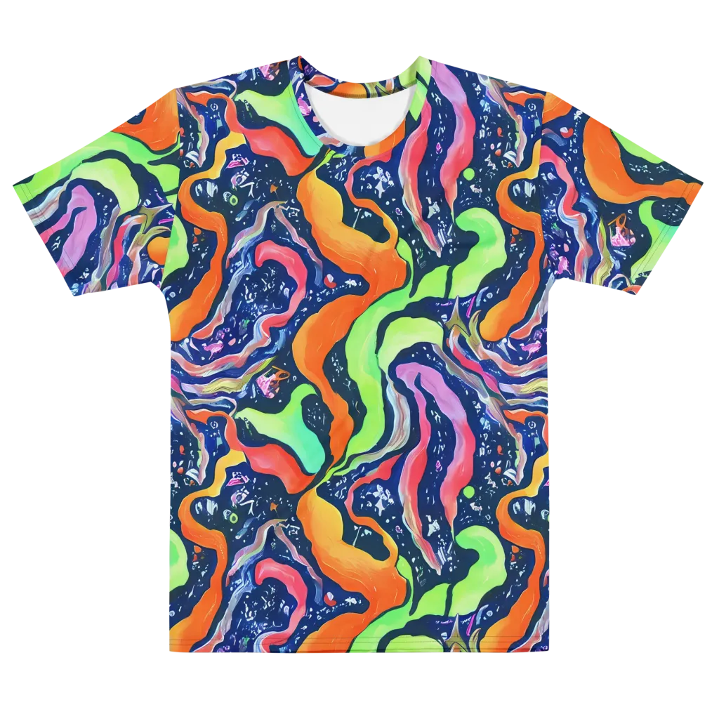 Psychedelic Flow on Men's Cotton Crew Neck T-Shirt — Front
