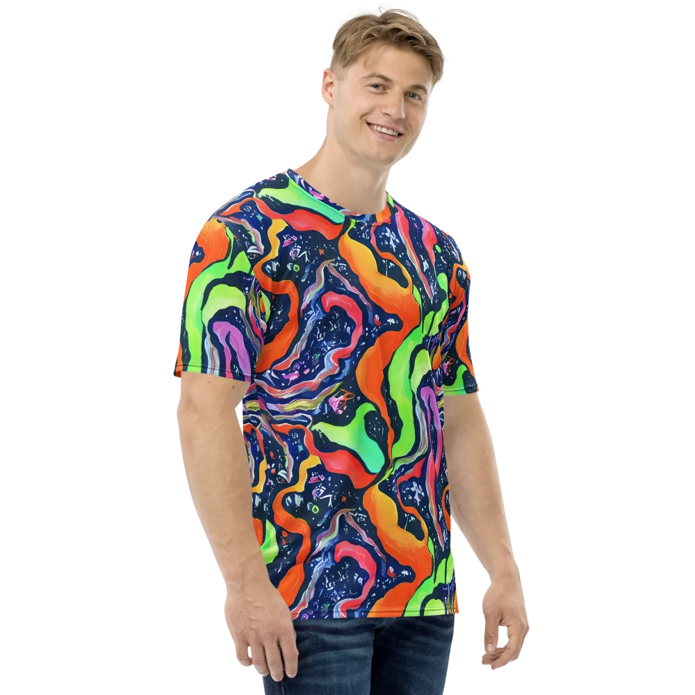 Psychedelic Flow on Men's Crew Neck T-Shirt — Right