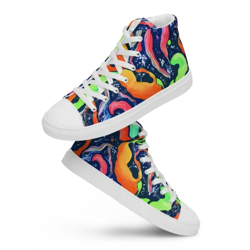 Psychedelic Flow on a Men's High Top Canvas Shoes
