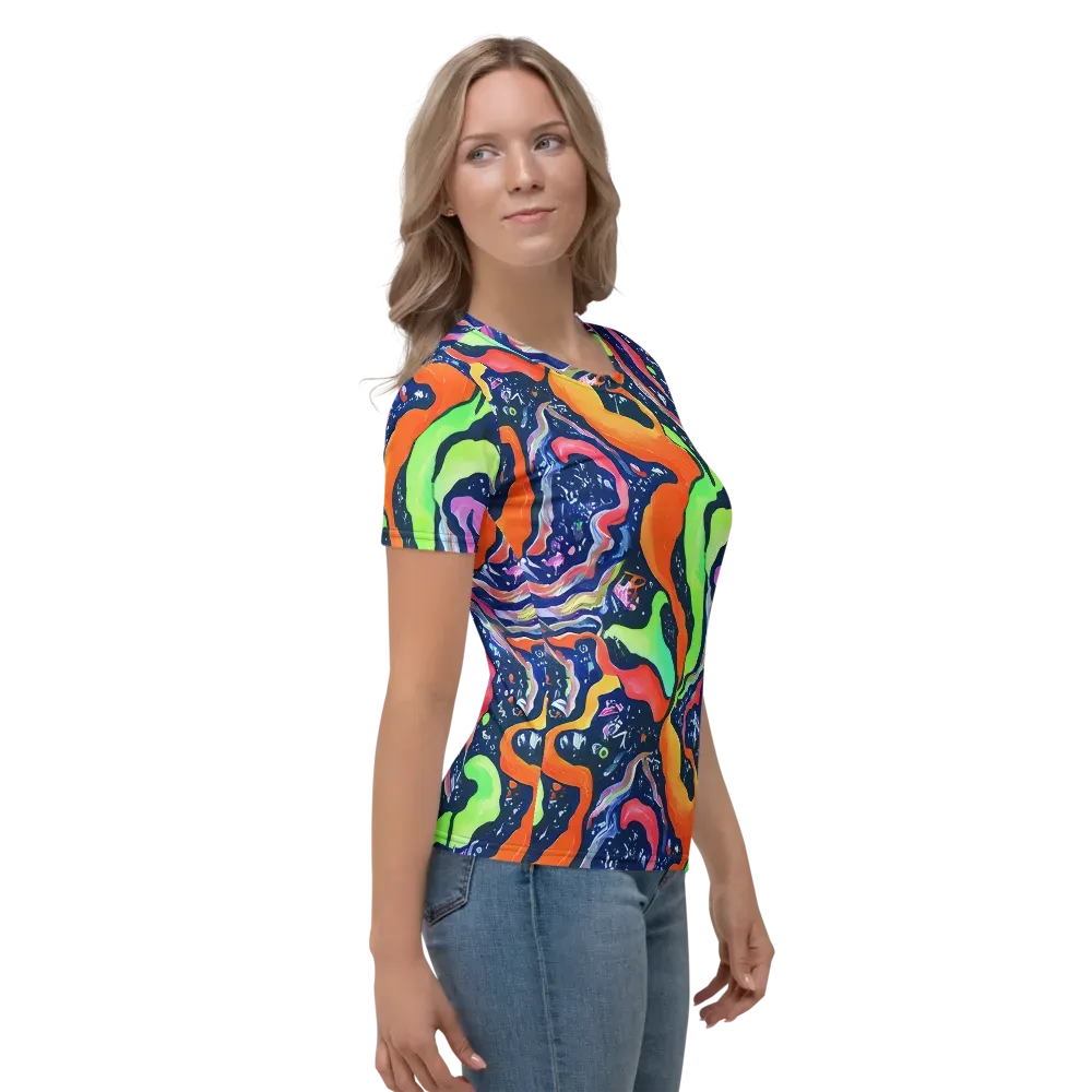Psychedelic Flow on Women's Crew Neck T-Shirt — Right