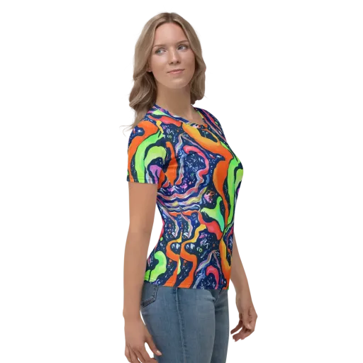 Psychedelic Flow on a Women's Crew Neck T-Shirt