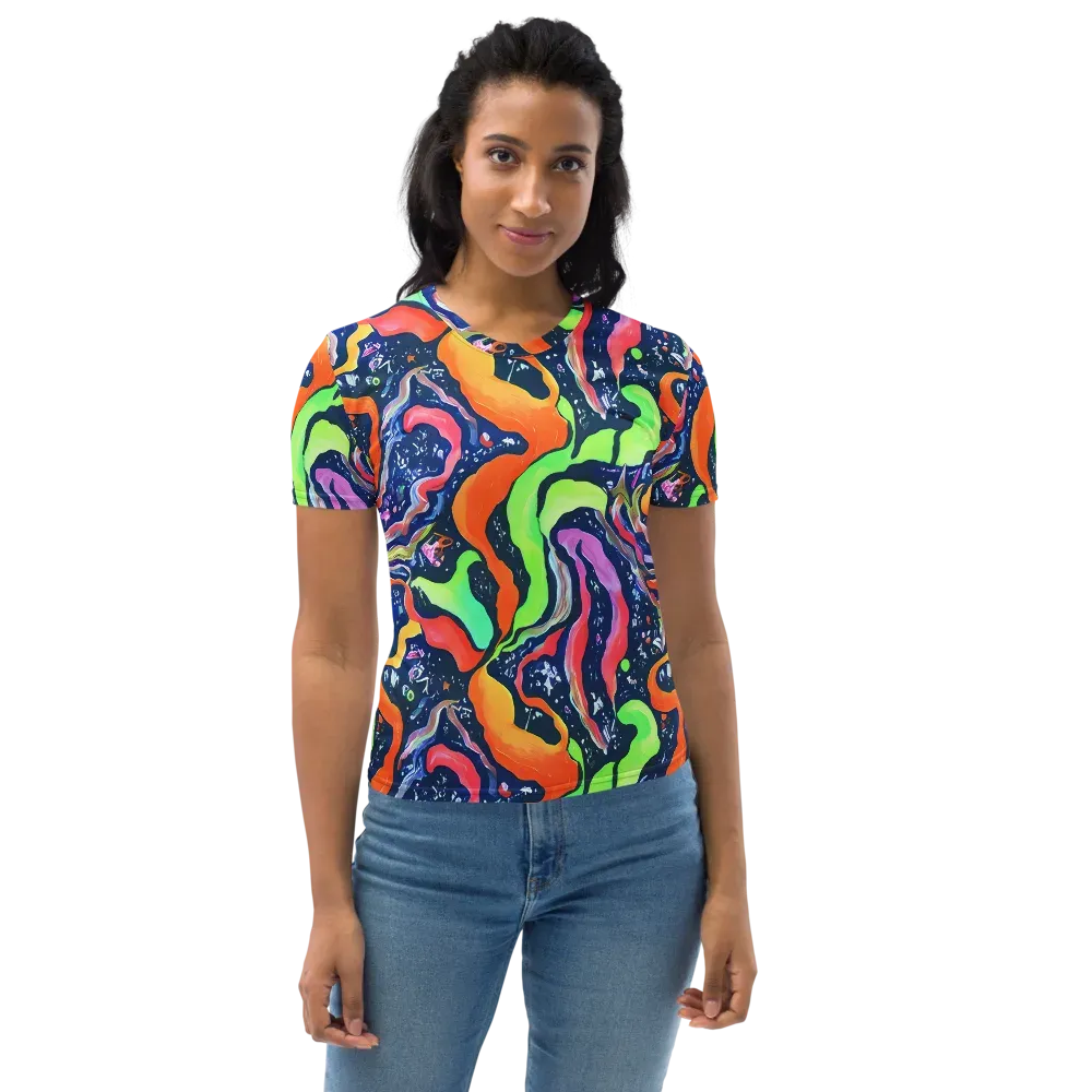 Psychedelic Flow on Women's Crew Neck T-Shirt — Front