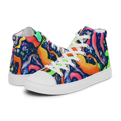 Psychedelic Flow on a Women's High Top Canvas Shoes