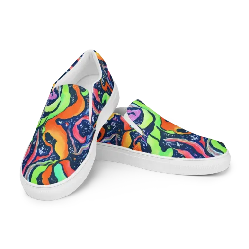 Psychedelic Flow on a Men's Slip-On Canvas Shoes