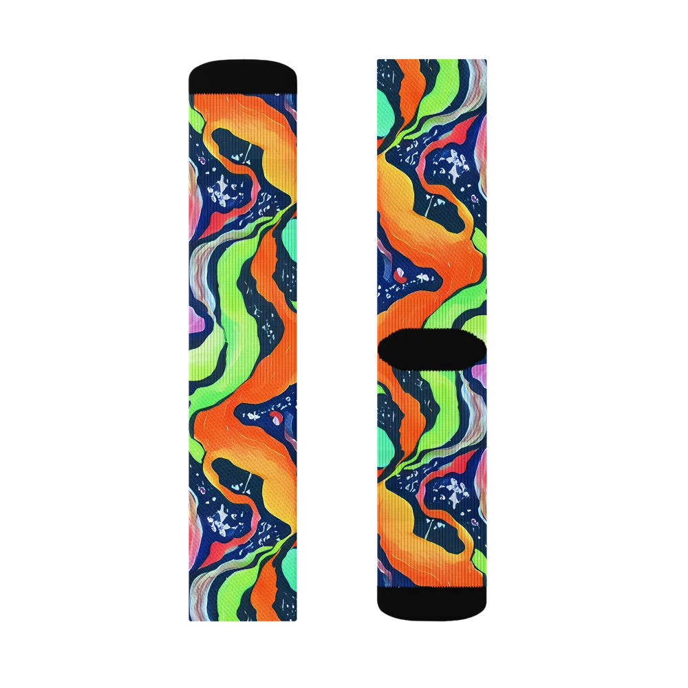 Psychedelic Flow on Socks — Left Sock