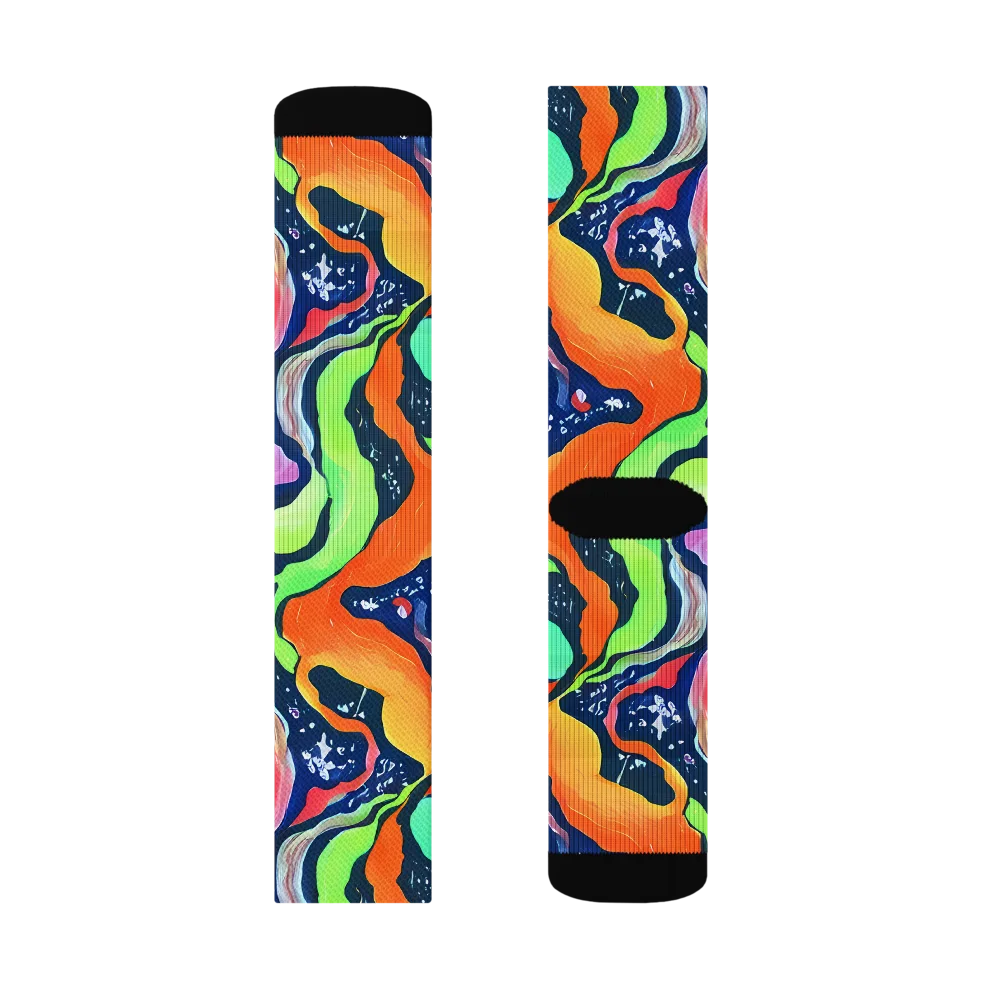 Psychedelic Flow on Socks — Right Sock