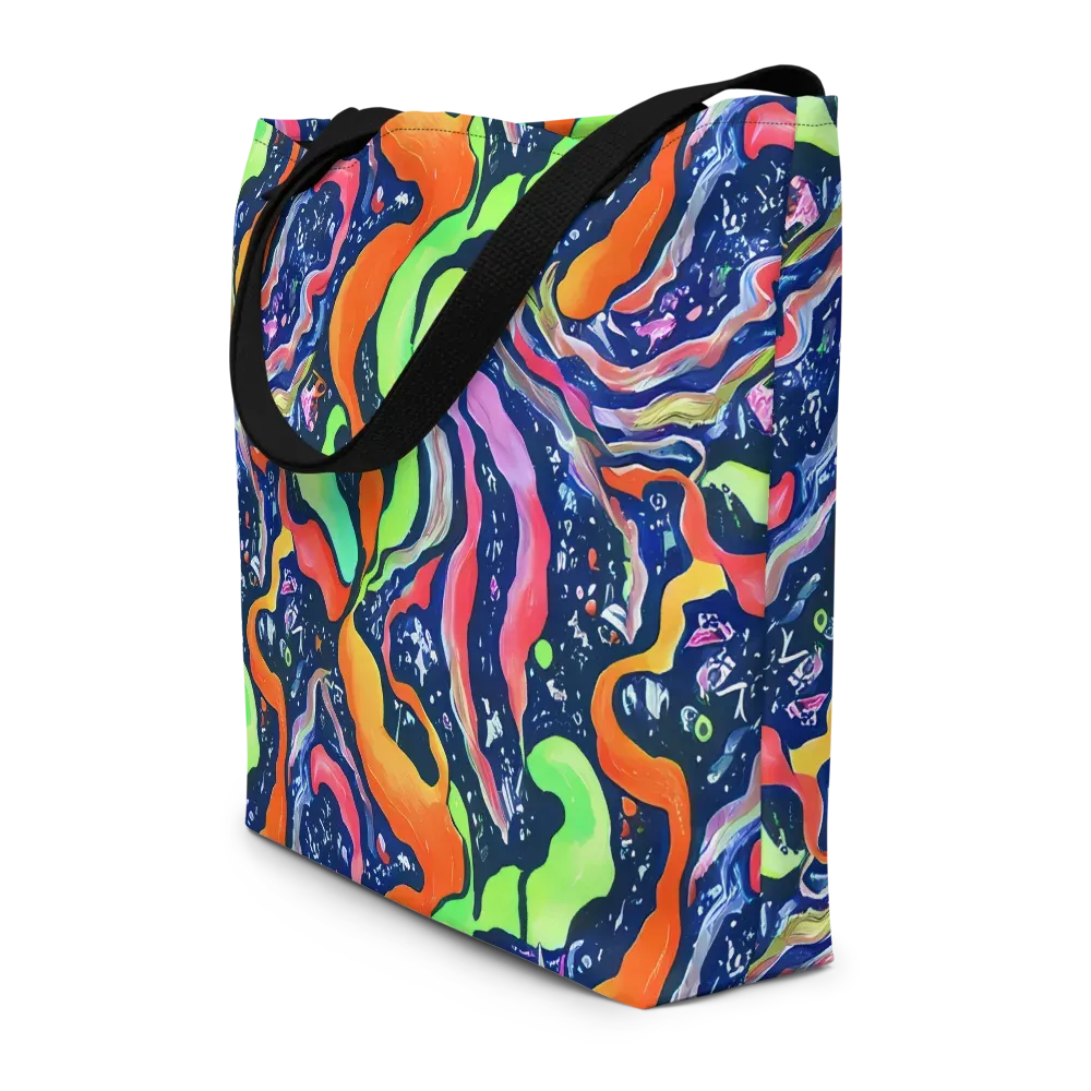 Psychedelic Flow on Large Tote Bag W/ Pocket — Front