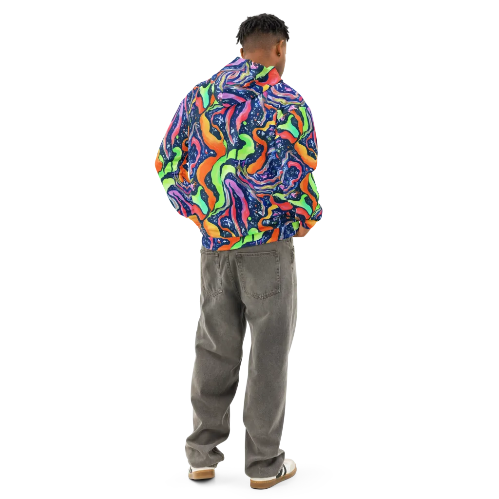 Psychedelic Flow on Cotton Hoodie — Back