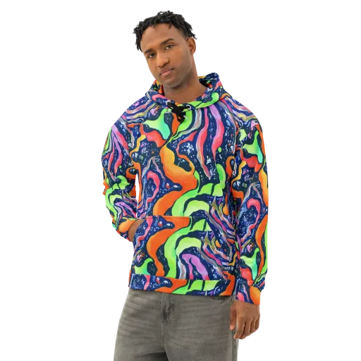 Psychedelic Flow on a Cotton Hoodie