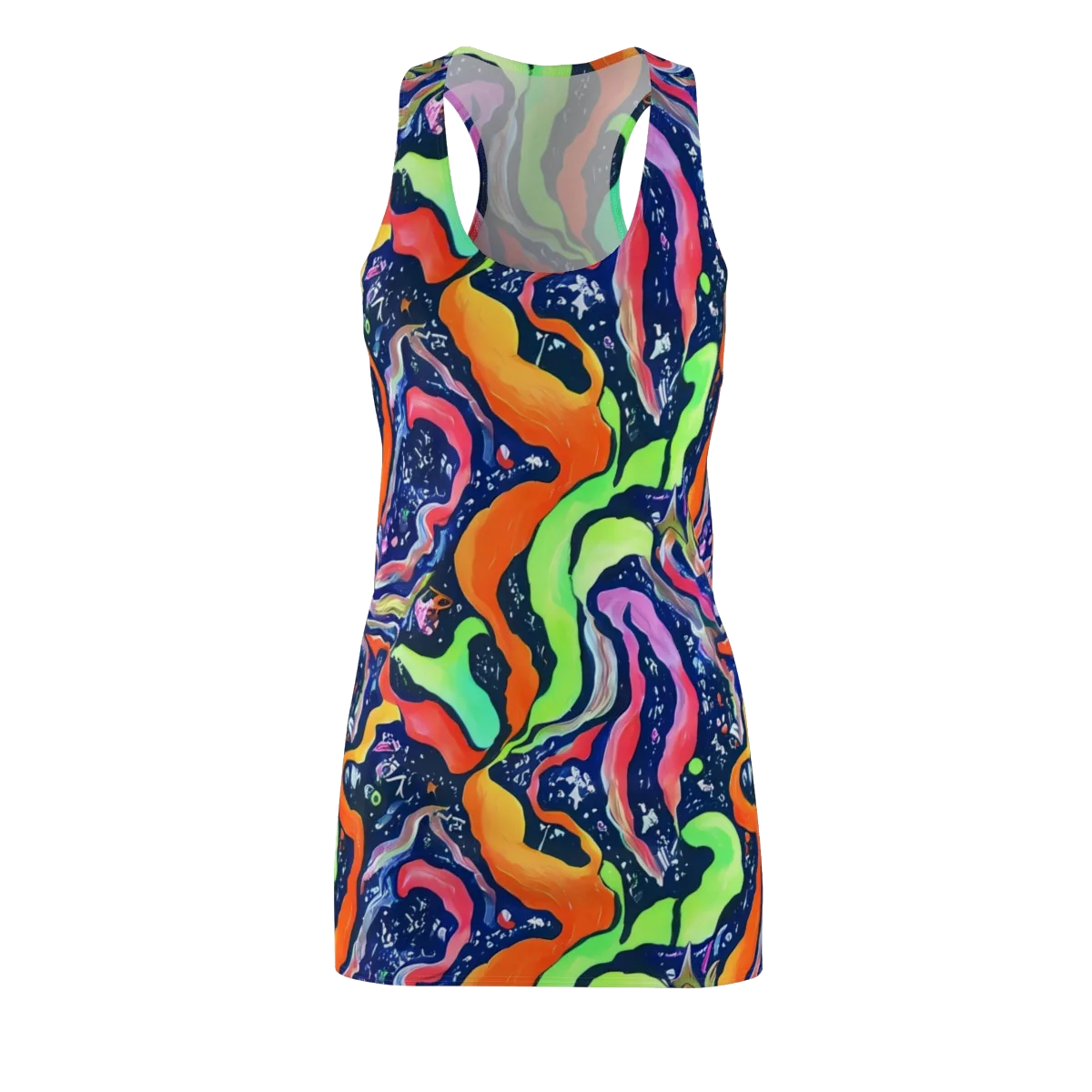 Psychedelic Flow on Racerback Dress — Front