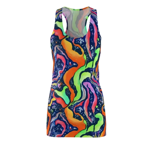 Psychedelic Flow on a Racerback Dress