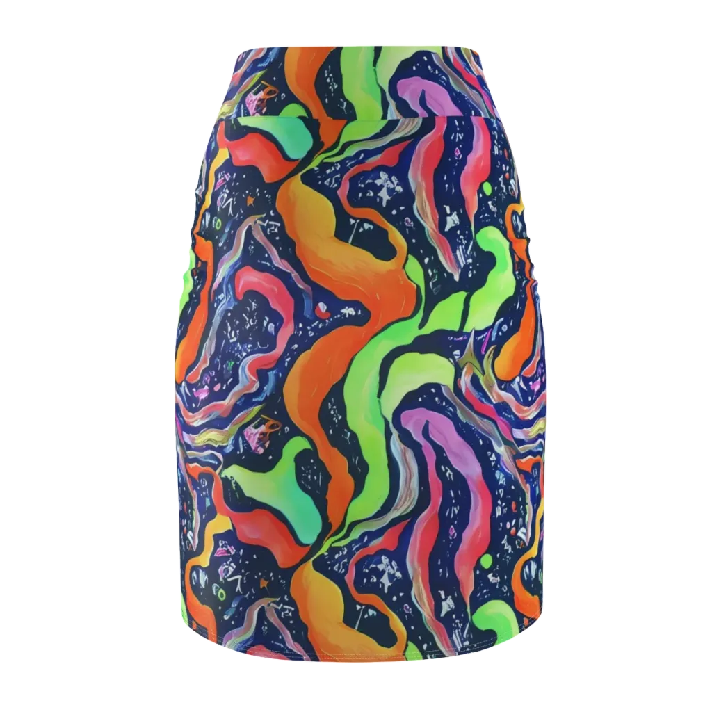 Psychedelic Flow on Pencil Skirt — Back