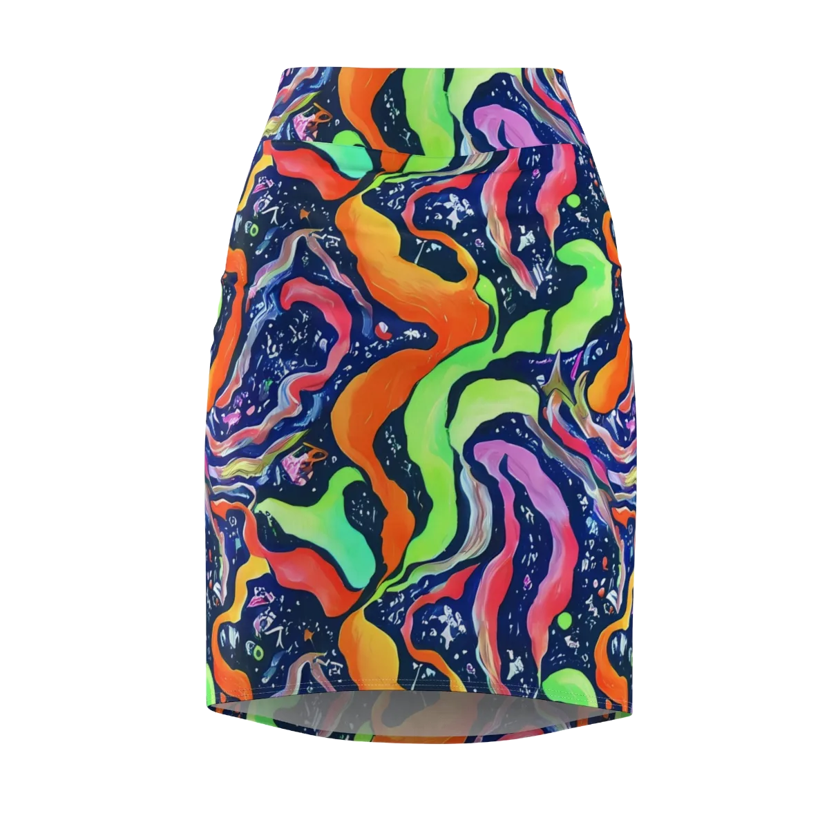 Psychedelic Flow on Pencil Skirt — Front
