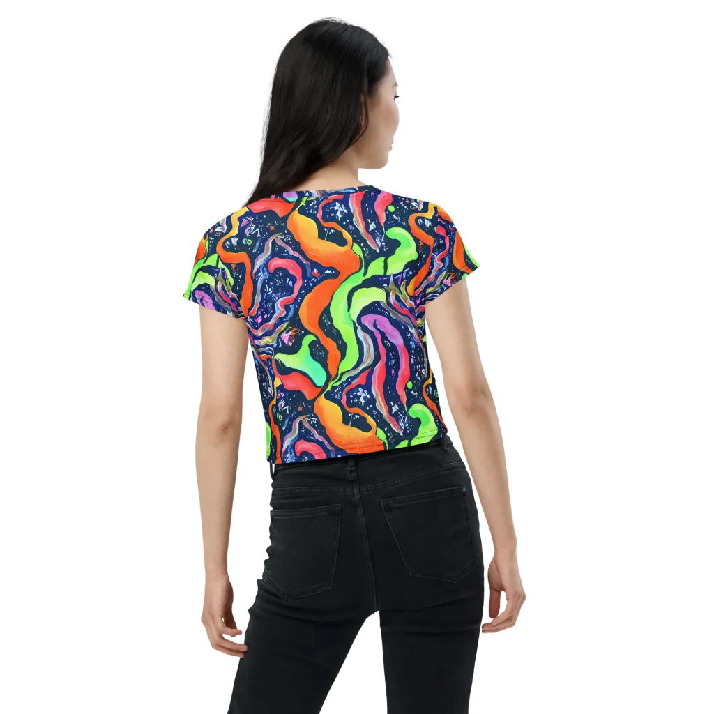 Psychedelic Flow on Crop Tee — Back