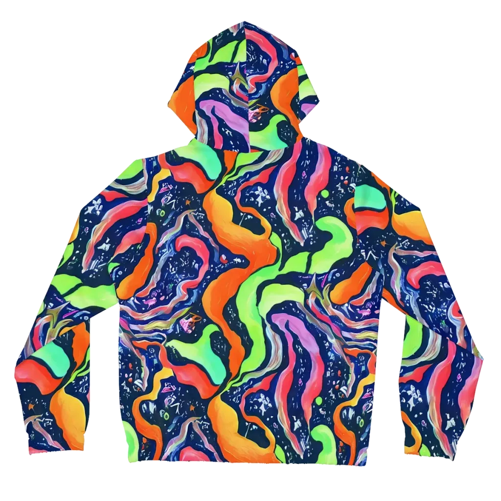 Psychedelic Flow on Women's Full-Zip Hoodie — Back