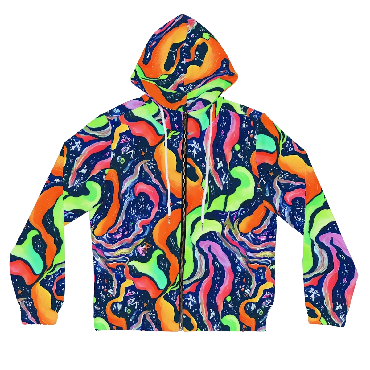 Psychedelic Flow on Women's Full-Zip Hoodie — Front