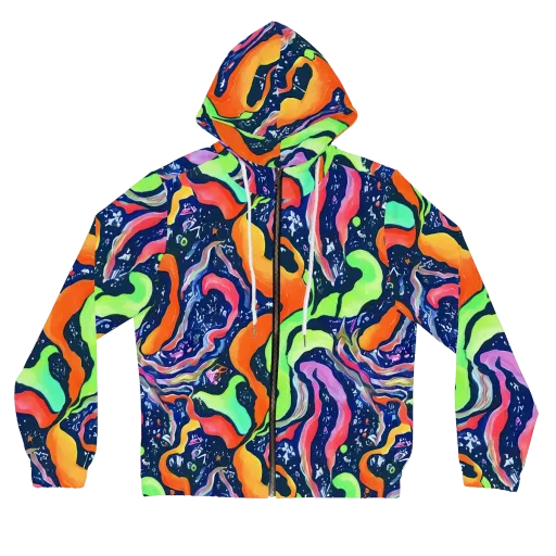 Psychedelic Flow on a Women's Full-Zip Hoodie