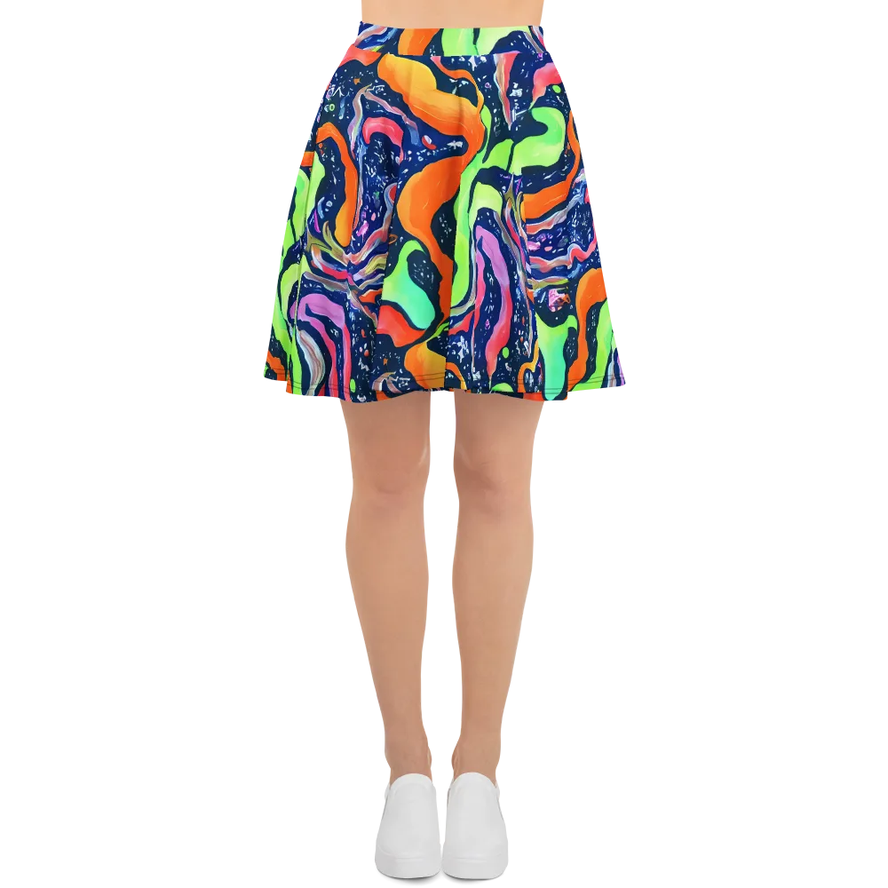 Psychedelic Flow on Skater Skirt — Front