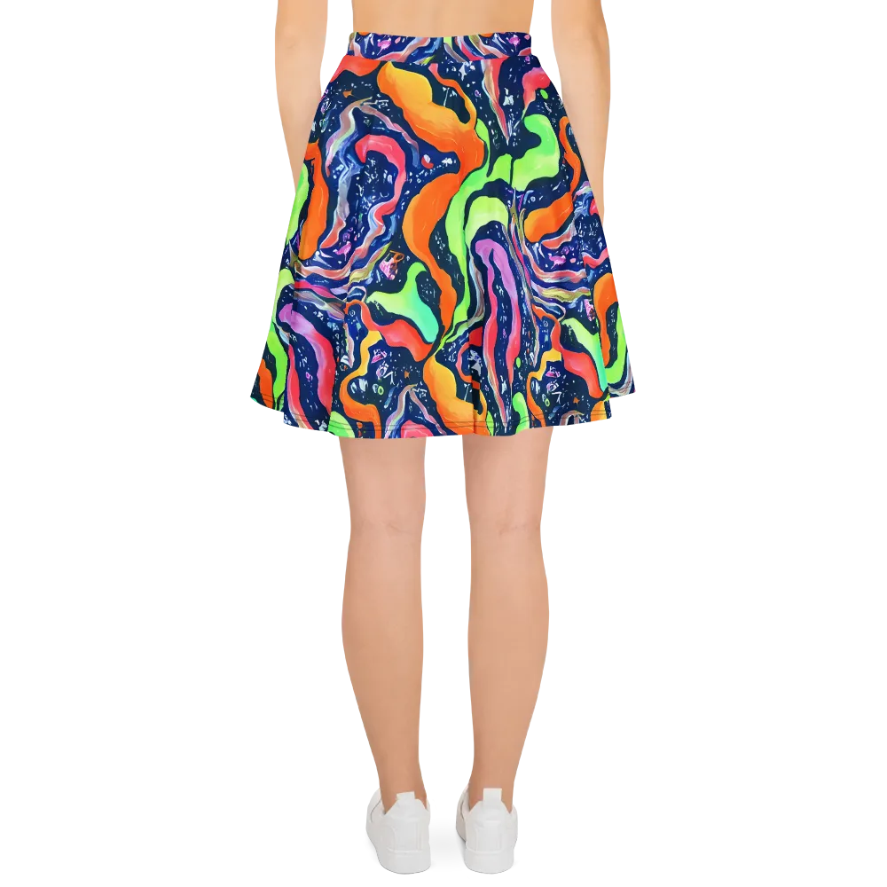 Psychedelic Flow on Skater Skirt — Back
