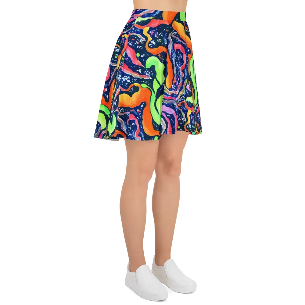 Psychedelic Flow on Skater Skirt — Right