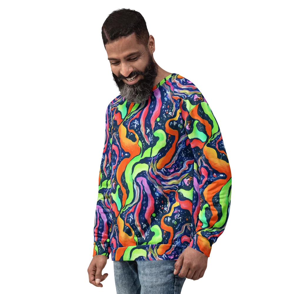 Psychedelic Flow on Sweatshirt — Left Front