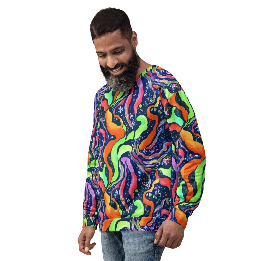 Psychedelic Flow on Sweatshirt — Left Front