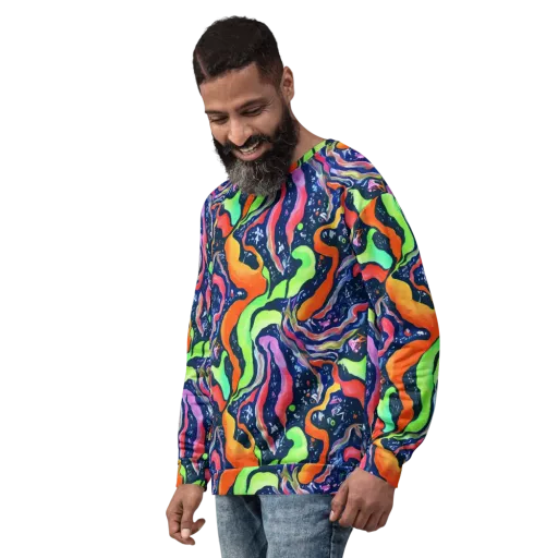 Psychedelic Flow on a Sweatshirt