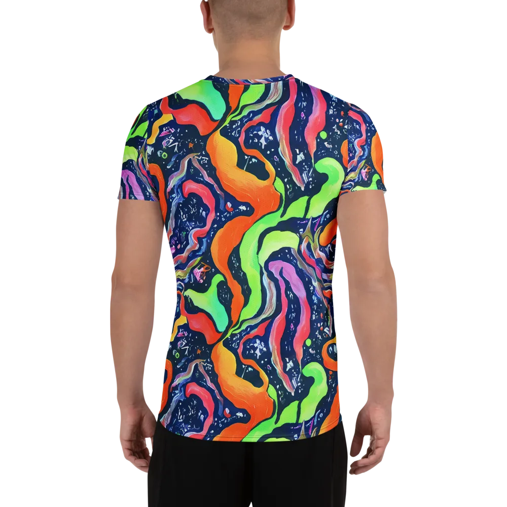 Psychedelic Flow on Men's Athletic T-Shirt — Back