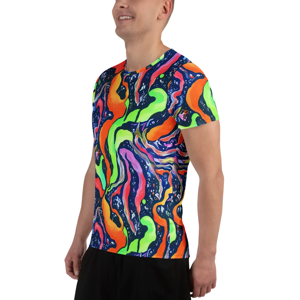 Psychedelic Flow on Men's Athletic T-Shirt — Left