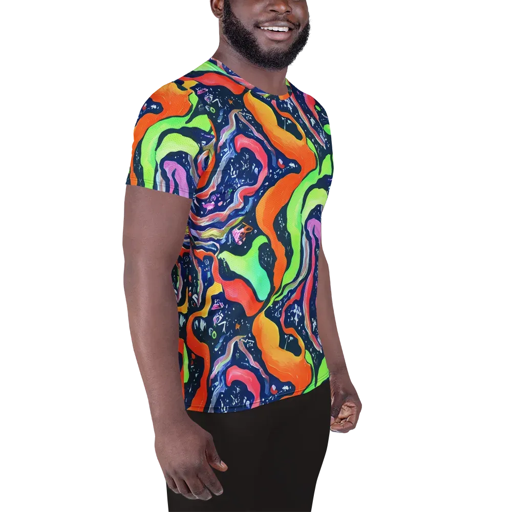 Psychedelic Flow on Men's Athletic T-Shirt — Right