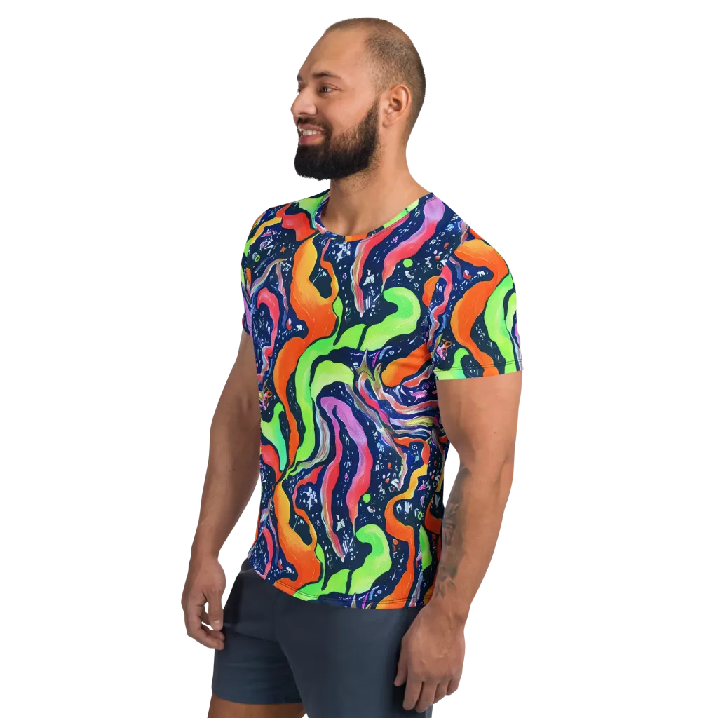 Psychedelic Flow on Men's Athletic T-Shirt — Left