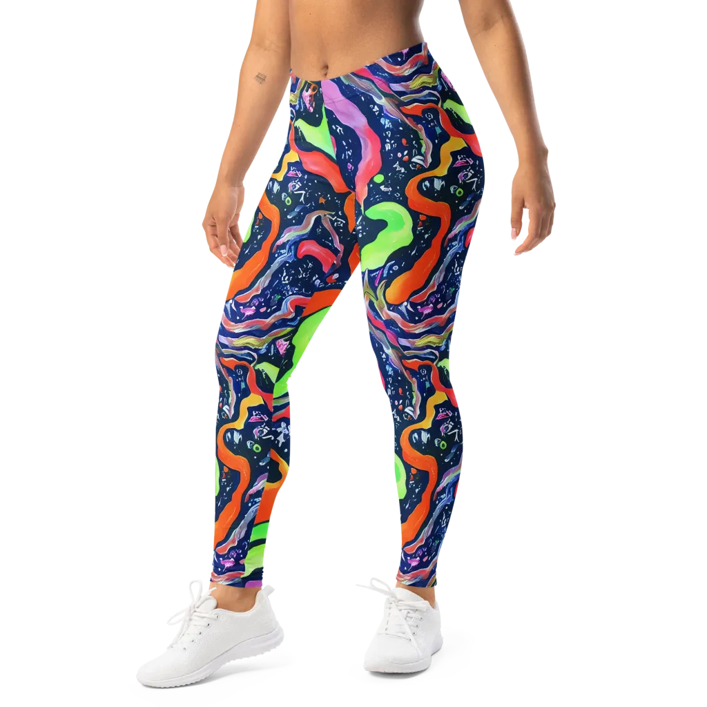 Psychedelic Flow on Leggings — Left Front
