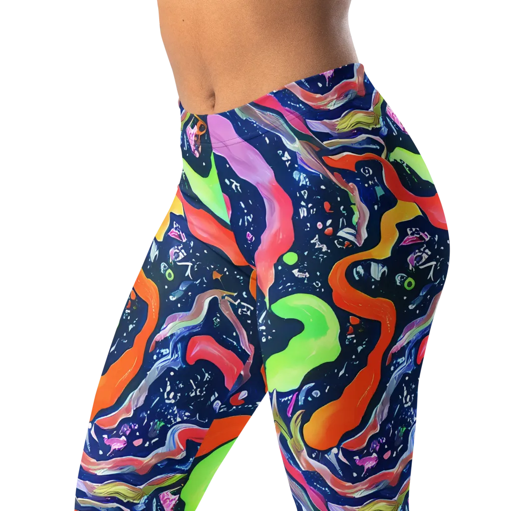 Psychedelic Flow on Leggings — Left Front