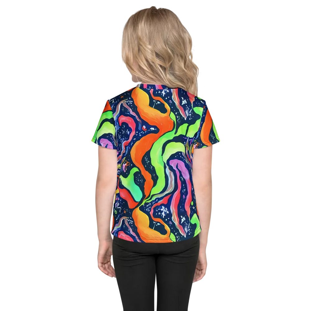 Psychedelic Flow on Kids Crew Neck T-Shirt — Back