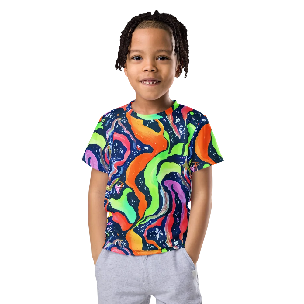 Psychedelic Flow on Kids Crew Neck T-Shirt — Front