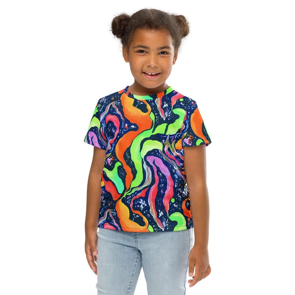 Psychedelic Flow on Kids Crew Neck T-Shirt — Front