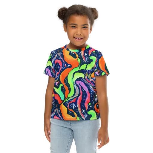 Psychedelic Flow on a Kids Crew Neck T-Shirt