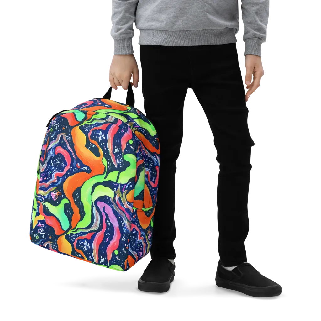 Psychedelic Flow on Minimalist Backpack — Zoomed-in