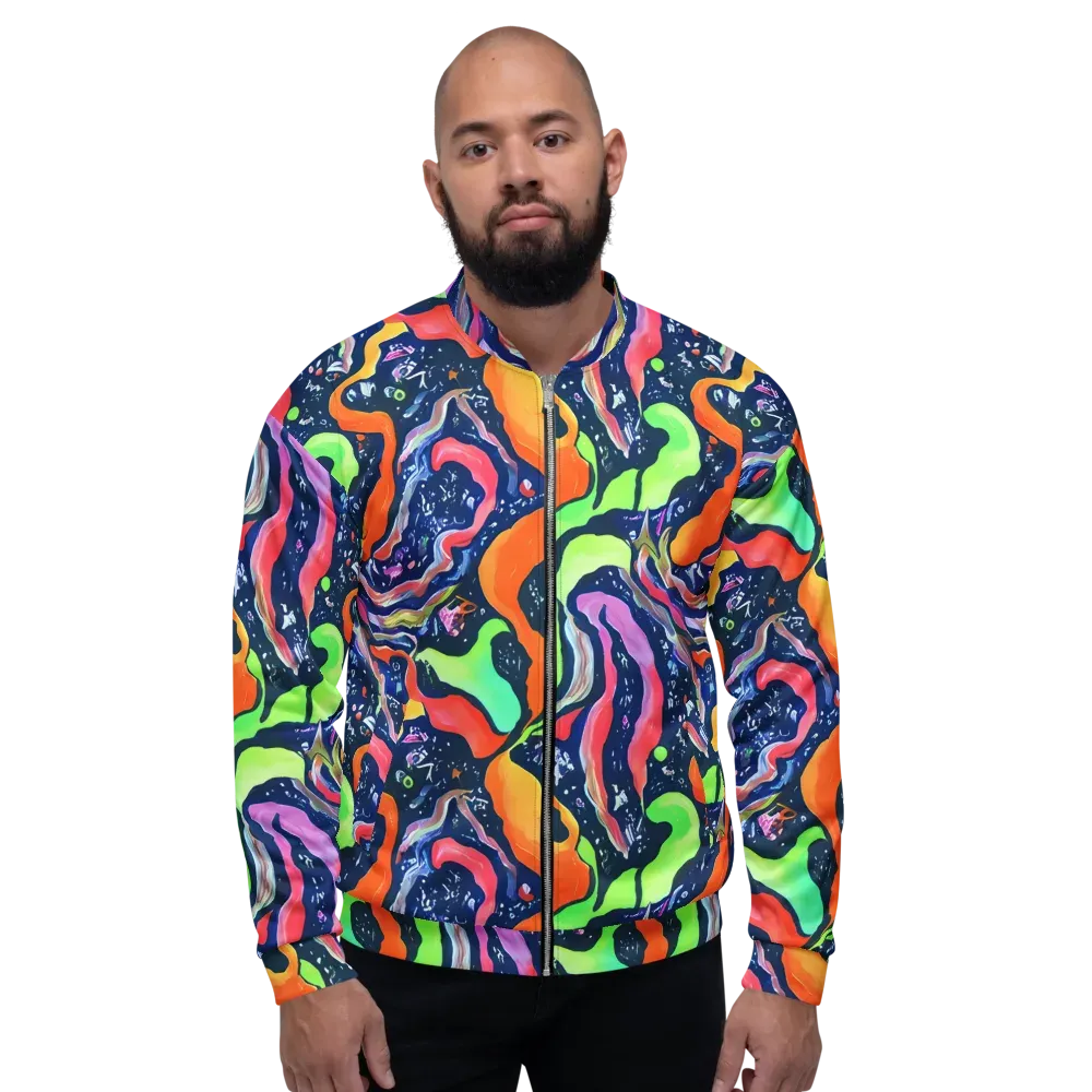 Psychedelic Flow on Bomber Jacket — Front