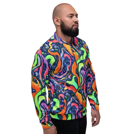 Psychedelic Flow on a Bomber Jacket