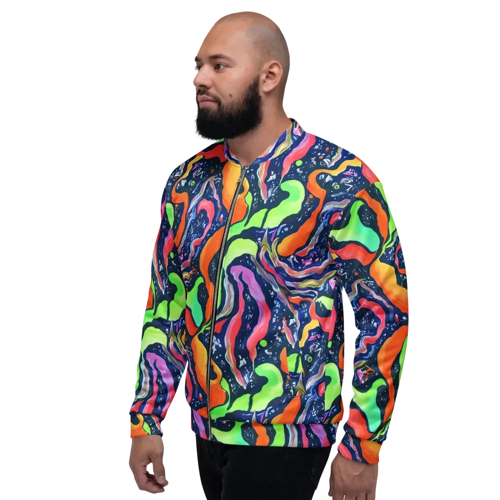 Psychedelic Flow on Bomber Jacket — Left