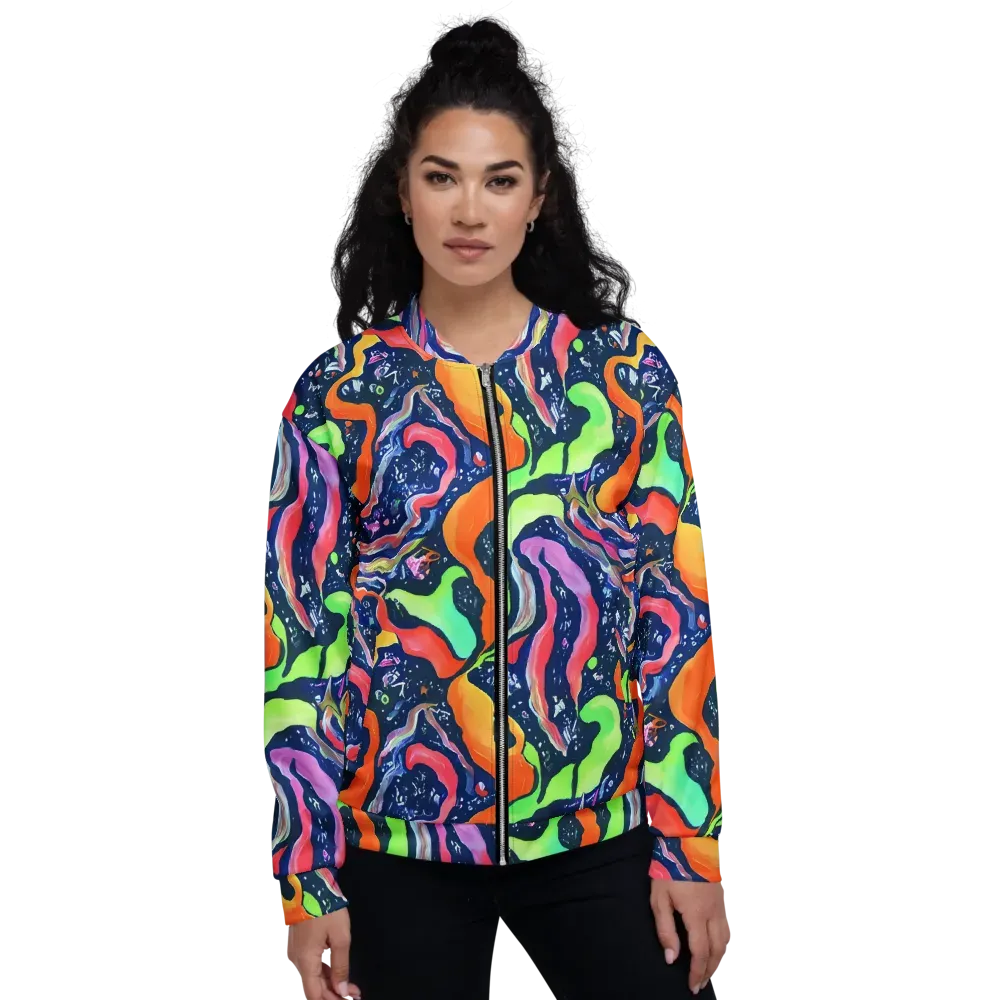 Psychedelic Flow on Bomber Jacket — Front