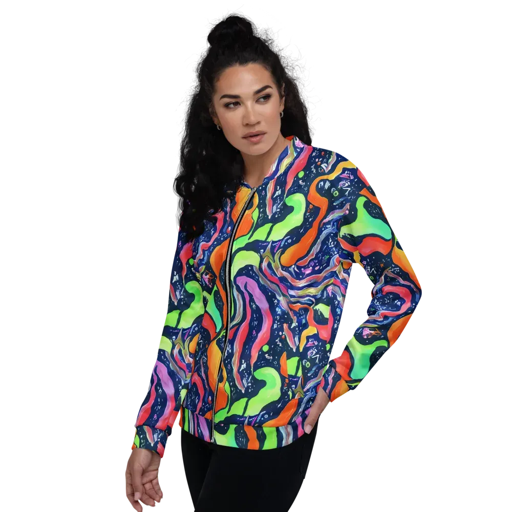 Psychedelic Flow on Bomber Jacket — Left