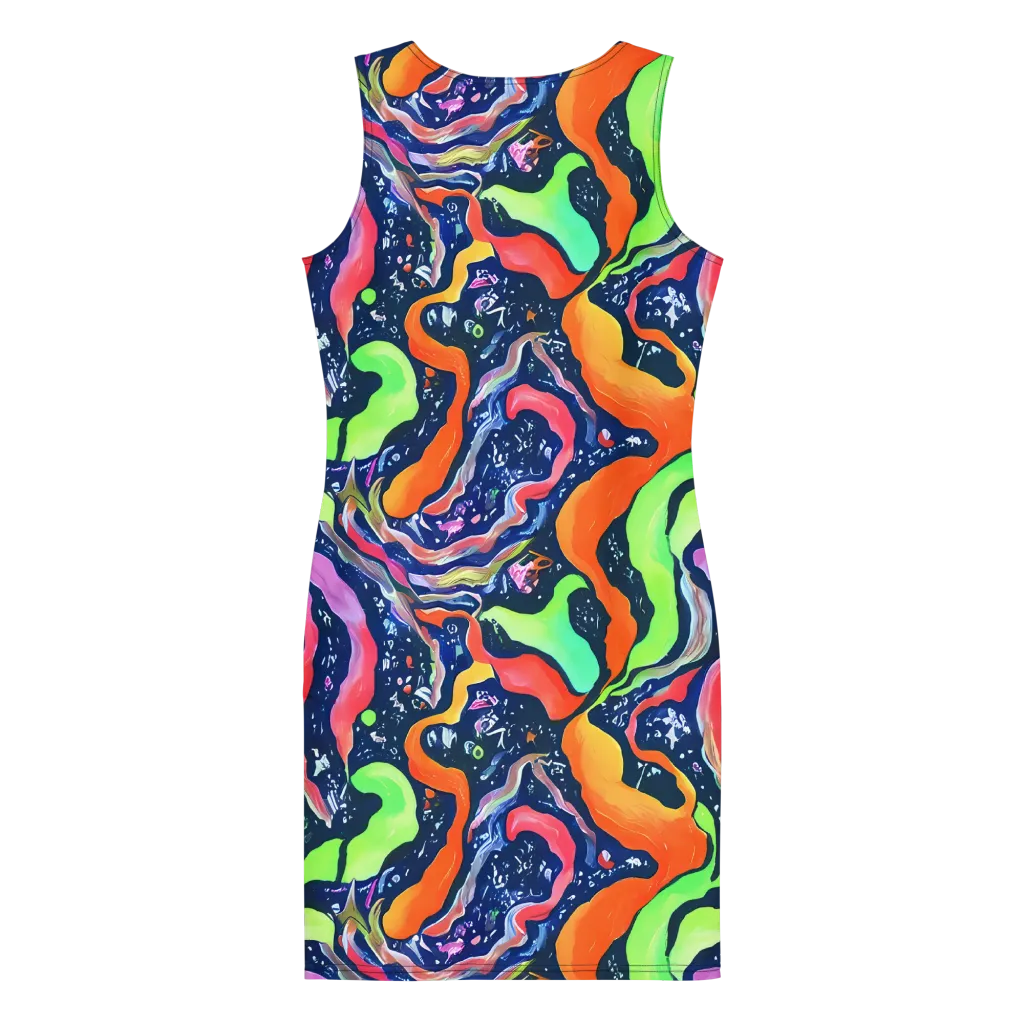 Psychedelic Flow on Bodycon Dress — Back